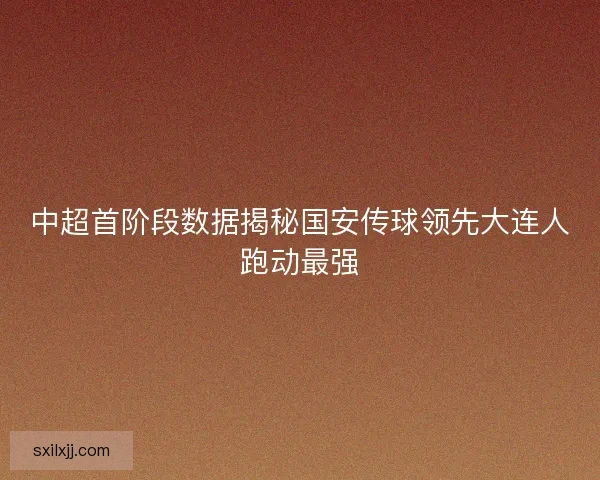 中超首阶段数据揭秘国安传球领先大连人跑动最强