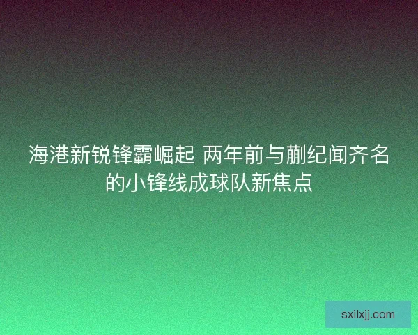 海港新锐锋霸崛起 两年前与蒯纪闻齐名的小锋线成球队新焦点