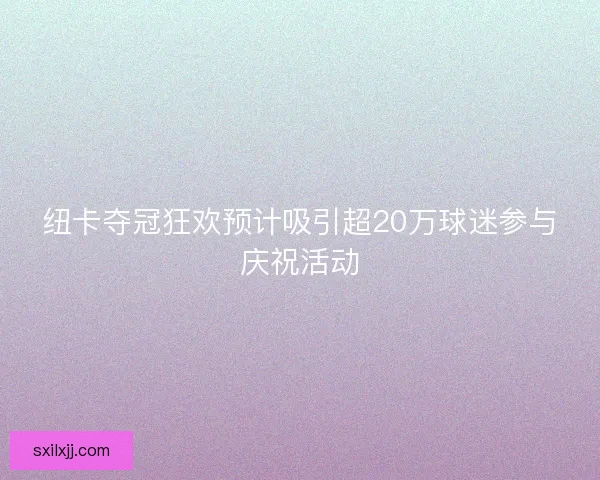 纽卡夺冠狂欢预计吸引超20万球迷参与庆祝活动